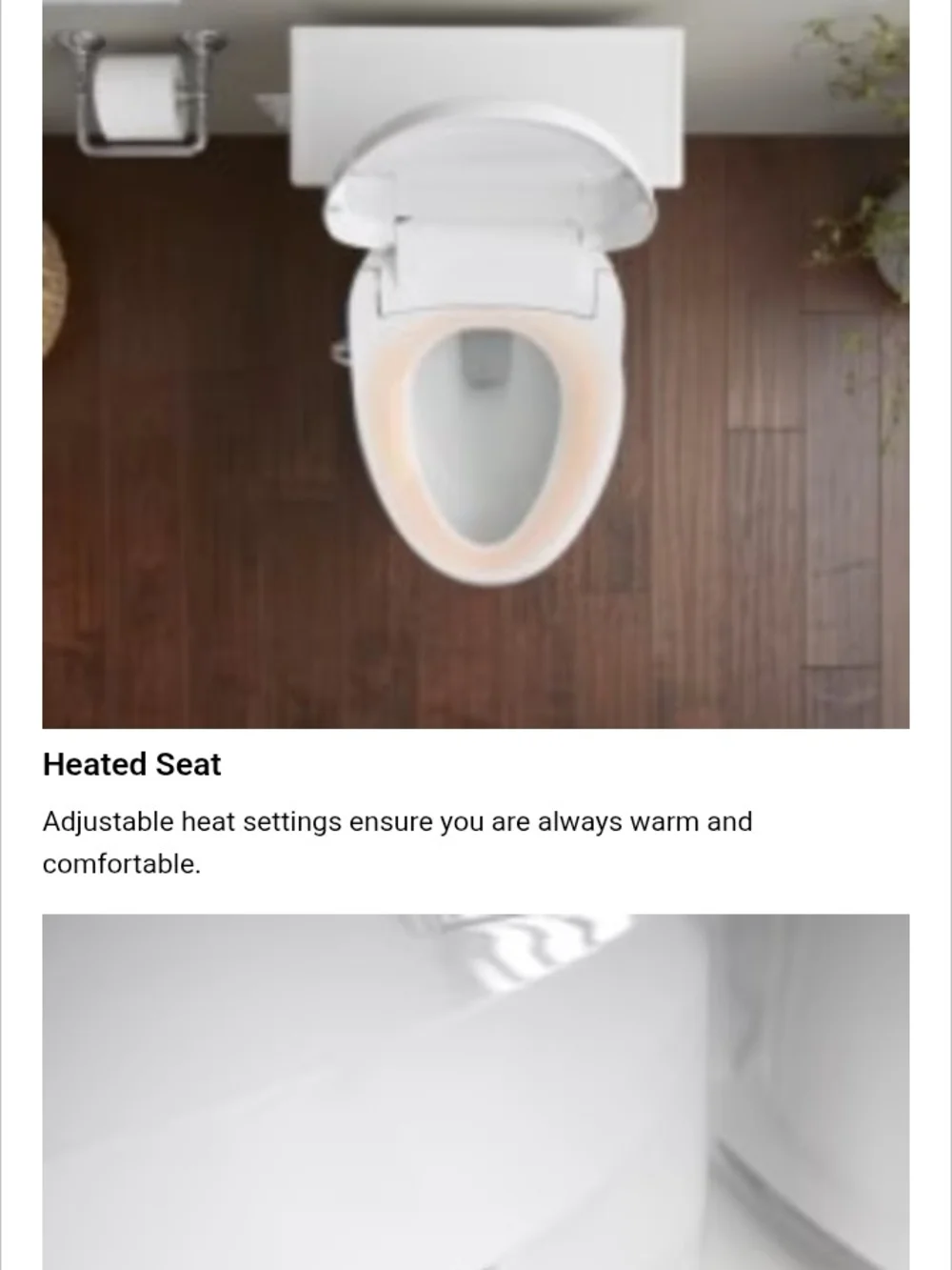 White Heated Toilet Seat with Adjustable Temperature Control